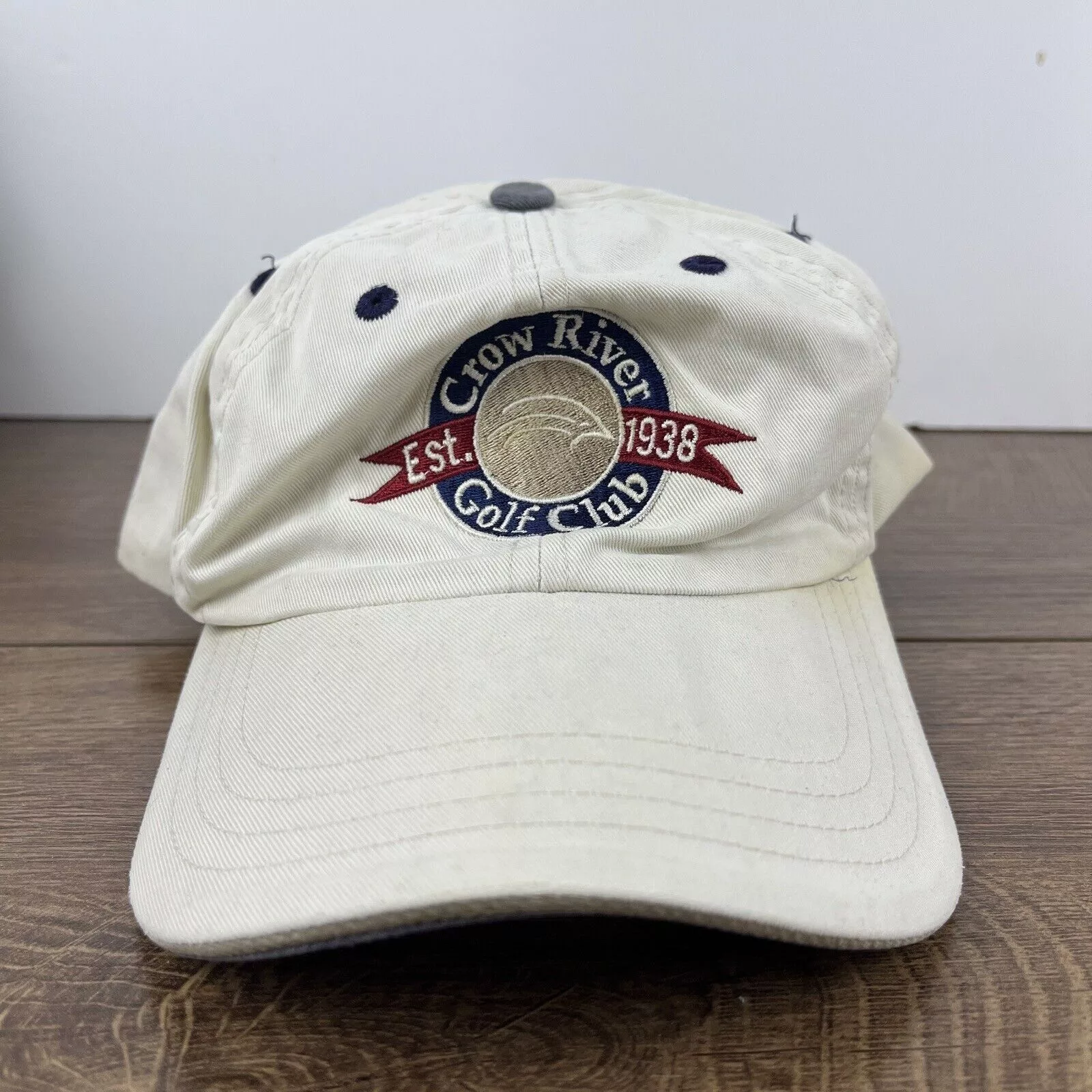 Other Hats Other Crow River Golf Club 1938 Hat Crow White Hat Adjustable Adul