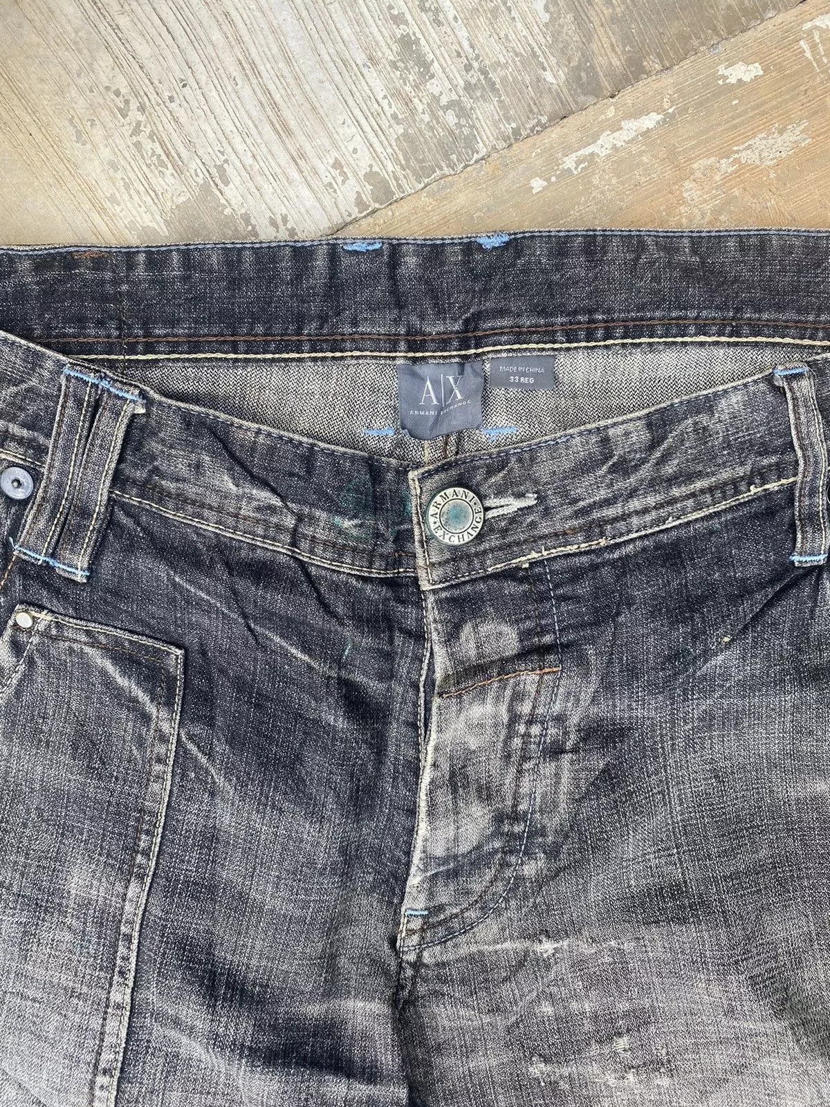 Armani Exchange Denim Armani Exchange × If Six Was Nine Armani Exchange Patchwork Flare Jeans Black