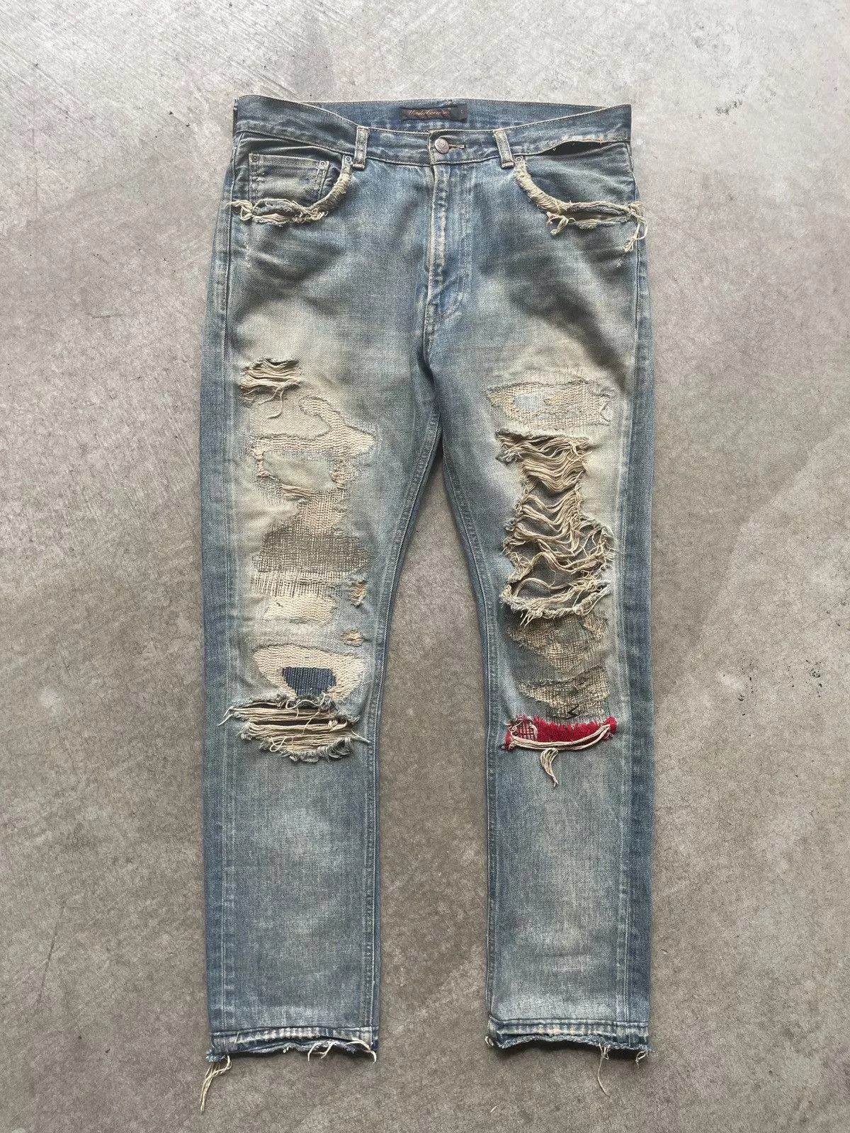 Undercover Denim undercover aw04 68 red yarn denim Blue
