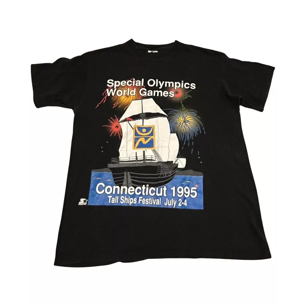 Starter Short Sleeve T Shirts Starter × Vintage Rare Vintage Starter 1995 Special Olympics World Games Sz M Black