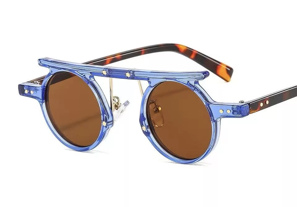 Electric Visual Glasses Electric Visual × Vintage RetroPunk Small Round Sunglasses Blue