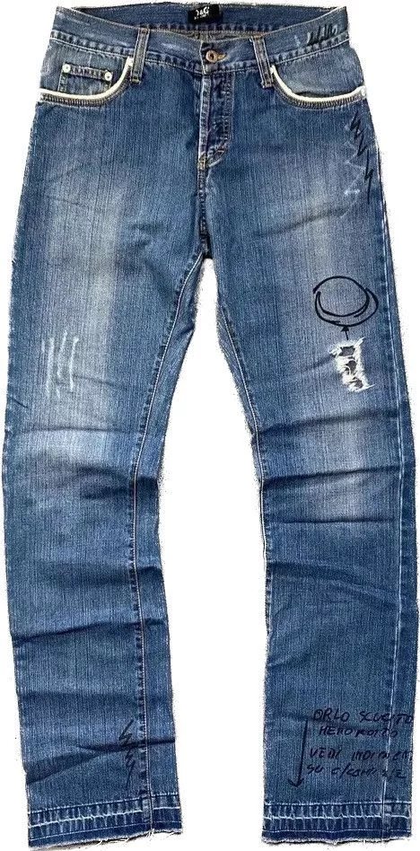 Dolce & Gabbana Denim Dolce & Gabbana distressed printed jeans Blue