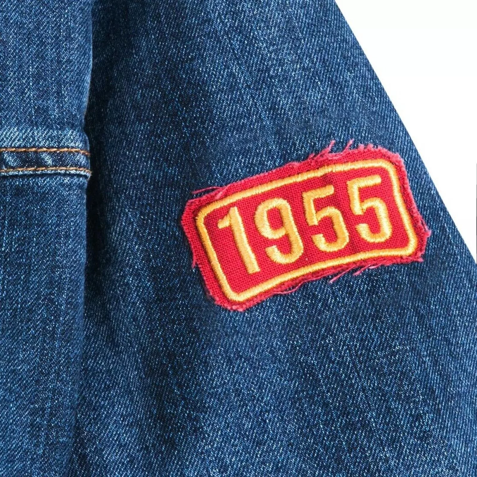 Disney Light Jackets Disney Mickey Denim Jean Jacket with Embroidered Patch Blue