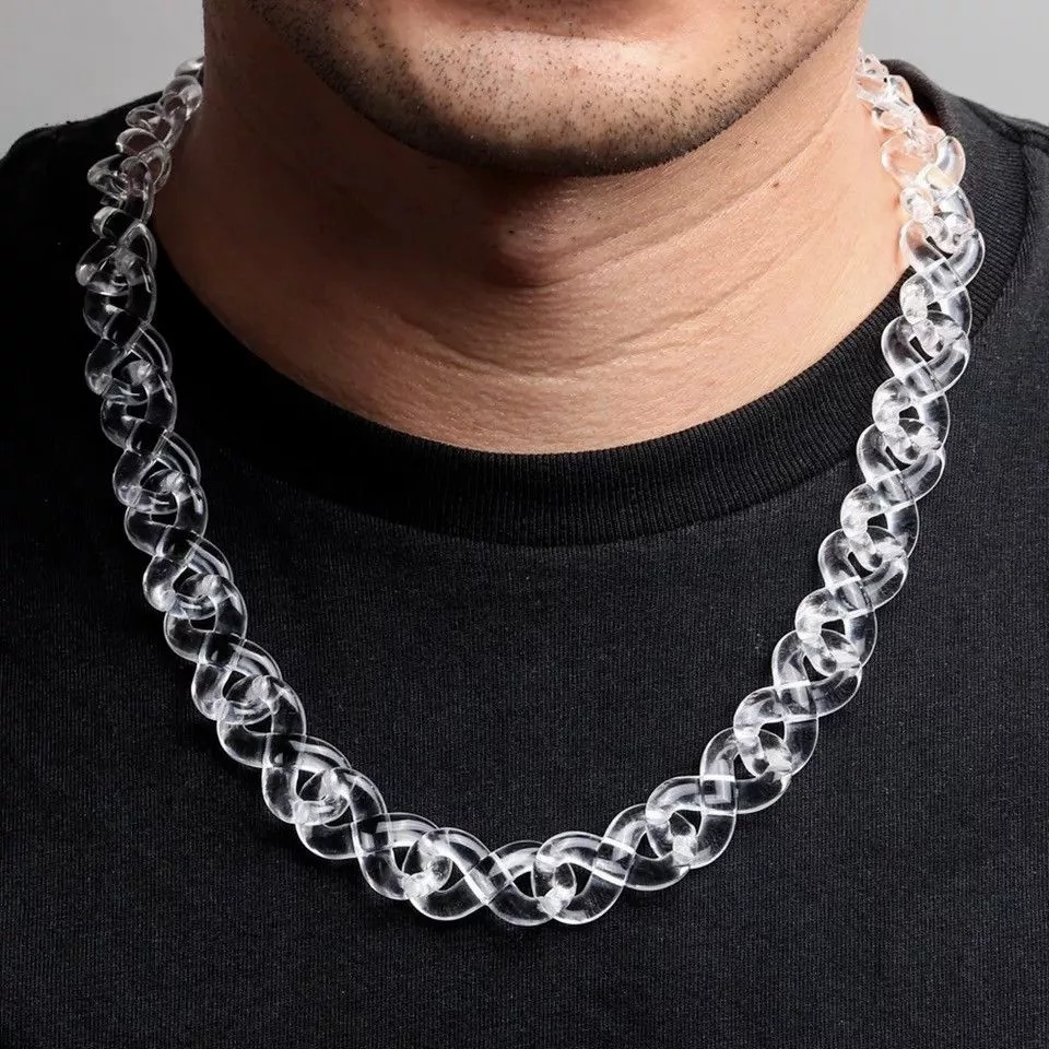 Vintage Jewelry Watches Vintage Transparent Acrylic Link Necklace White Streetwear