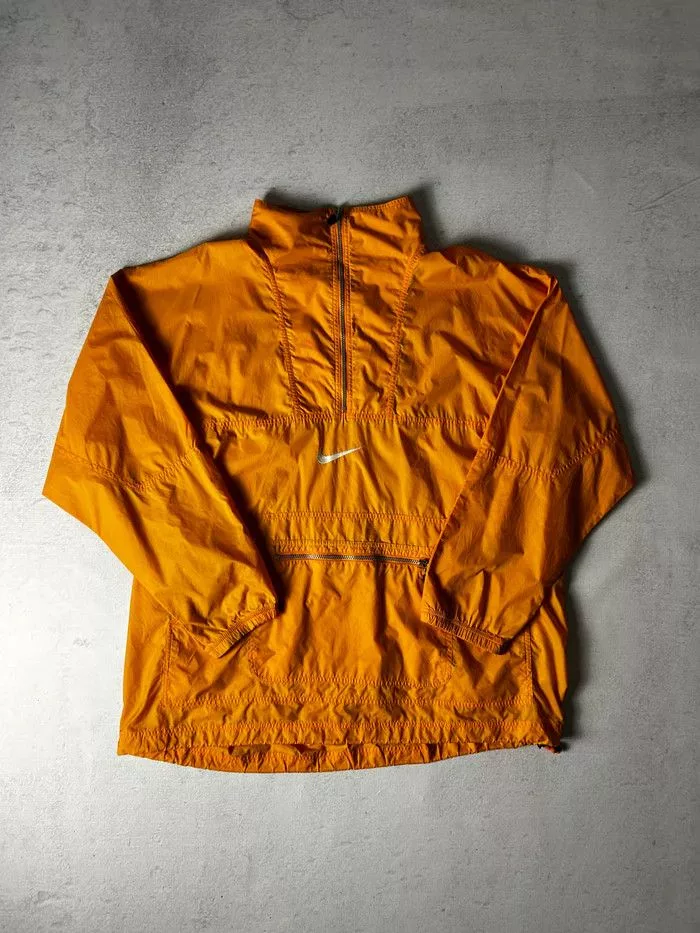 Nike Raincoats vintage nike 1/4 zip windbreaker Yellow