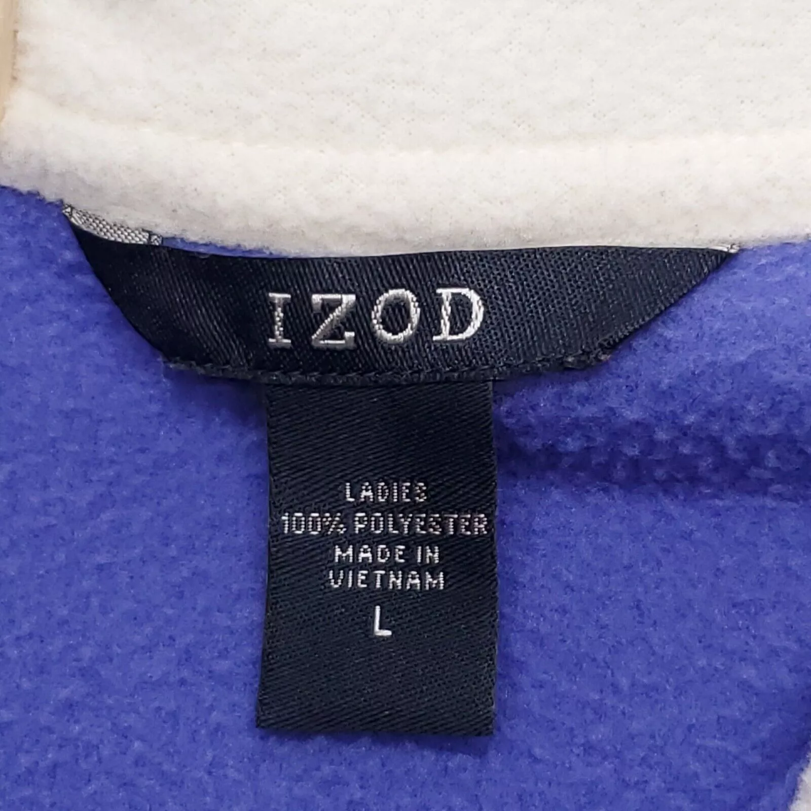 Izod Jackets IZOD Zip Up Pullover Jacket Womens Size Large L Purple White
