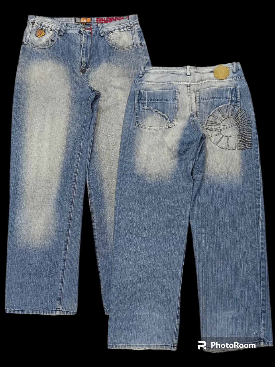 BAGGY SICK🔥AKADEMIKS DENIM PANTS Blue Streetwear