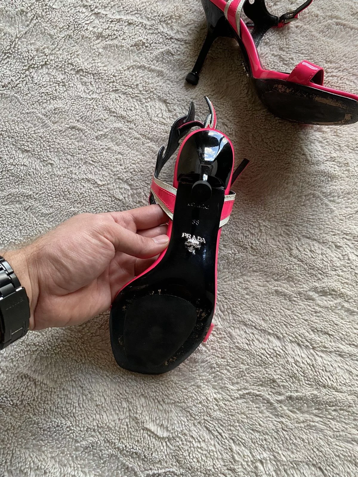Prada Heels Prada flame leather heels 38 Pink
