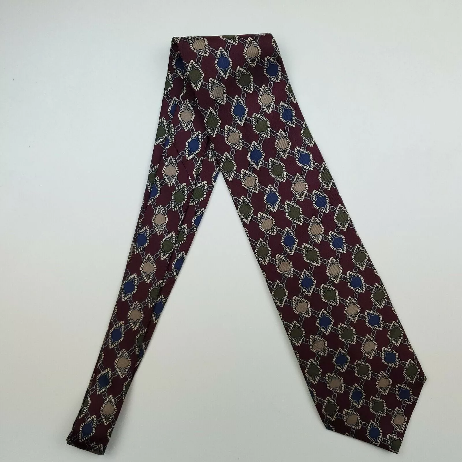 Robert Stock Ties Pocketsquares Robert Stock Red Geometric Silk Tie Short