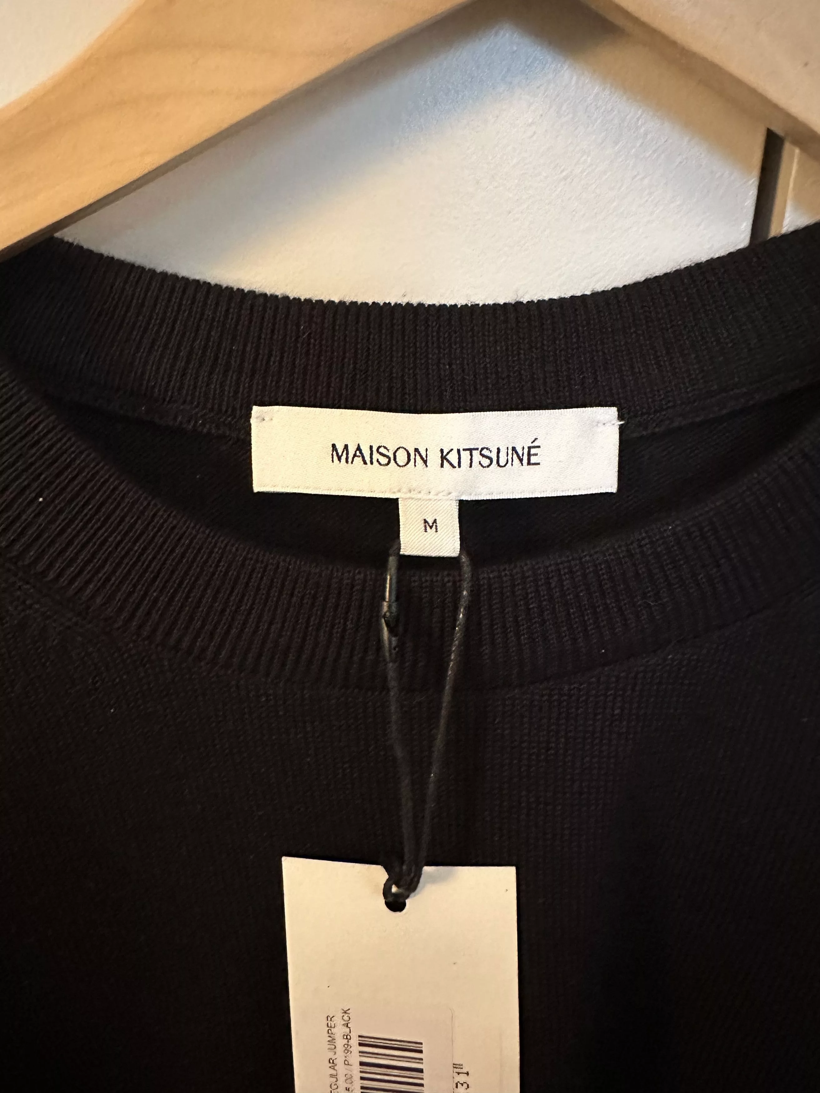 Maison Kitsune Sweaters Knitwear Maison Kitsune Bold Fox Head Patch Regular Jumper Black