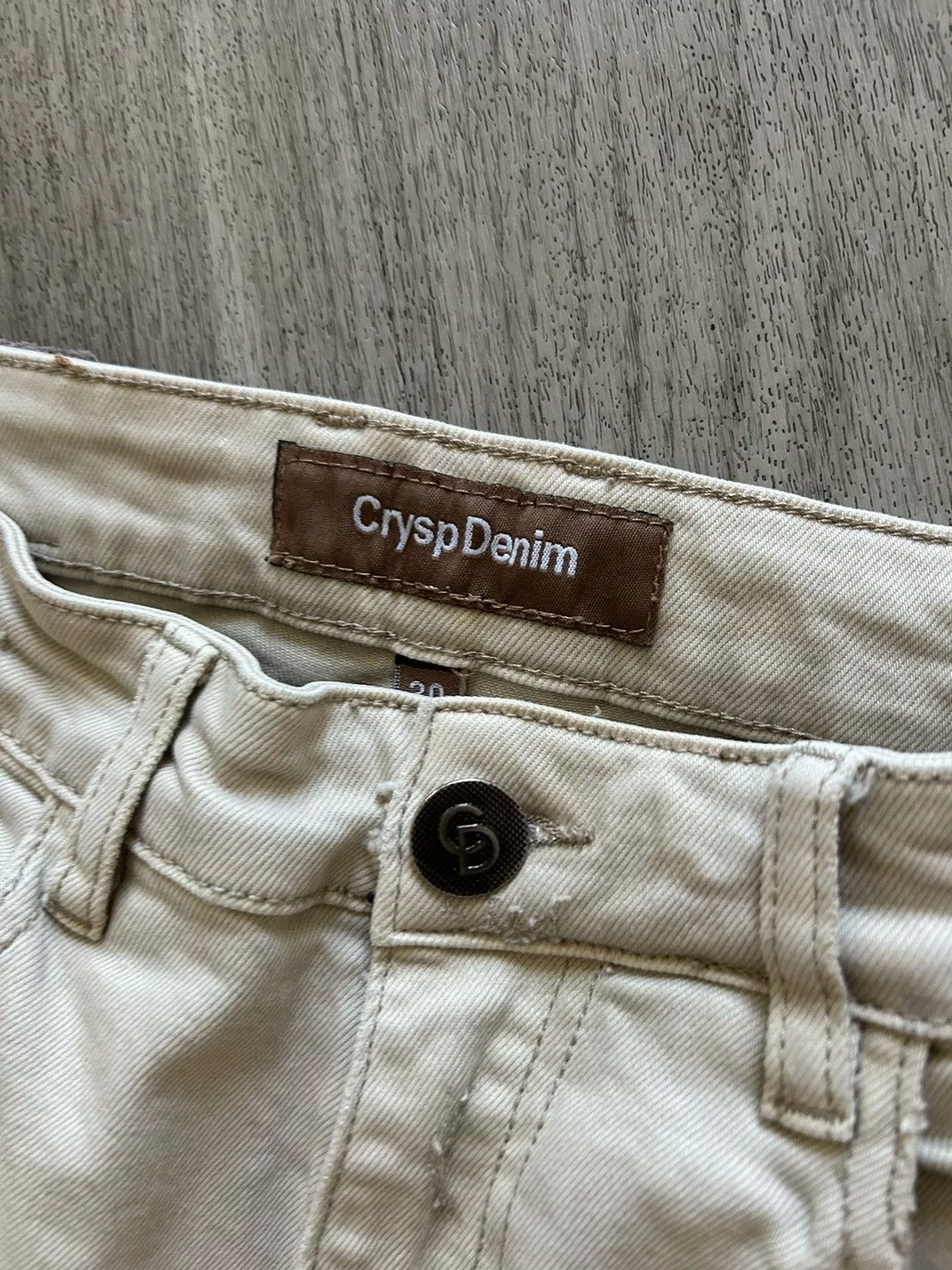 Crysp Denim Denim Crysp Denim Distressed Denim Beige