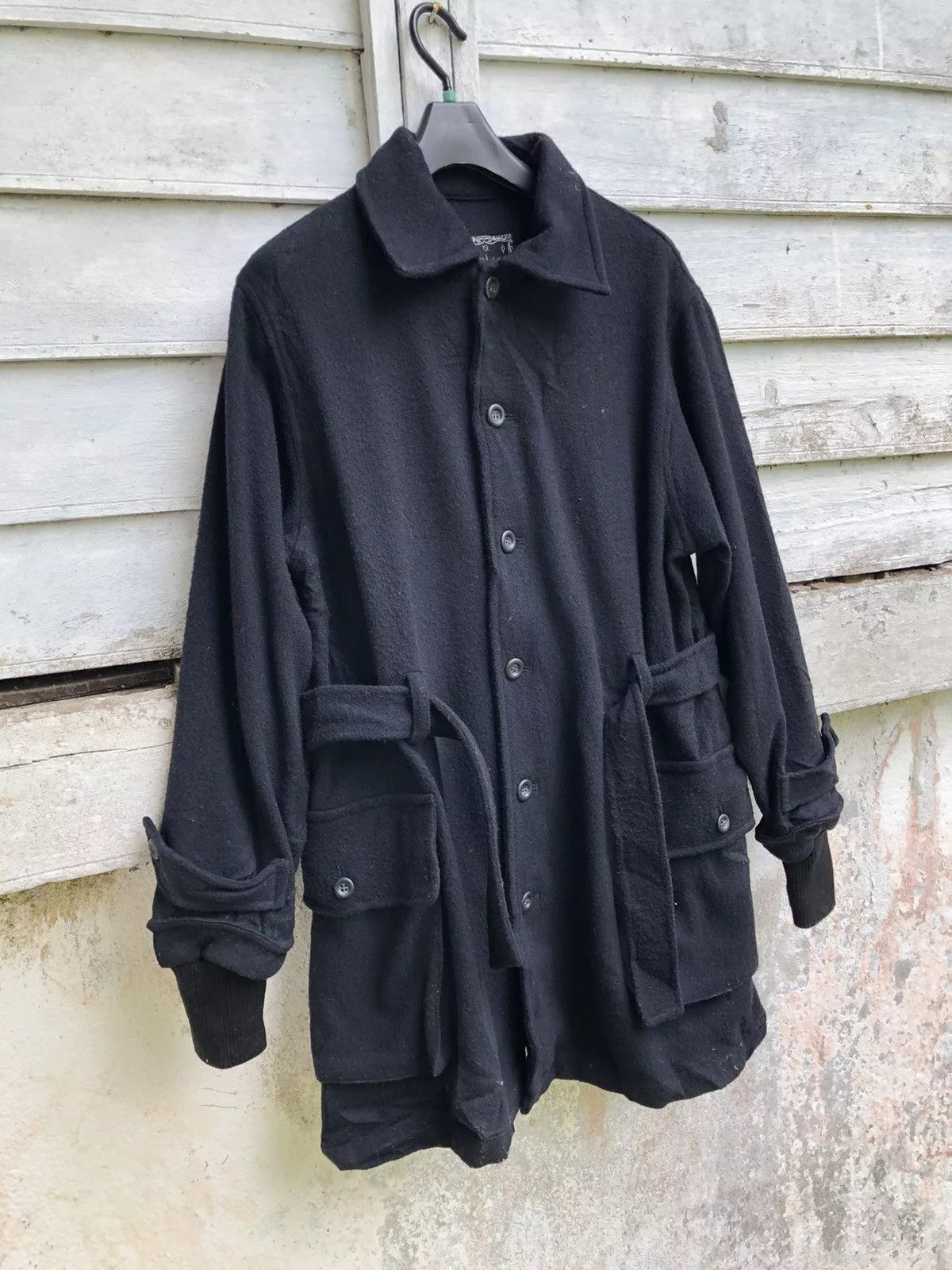 If Six Was Nine Light Jackets If Six Was Nine × Japanese Brand × Seditionaries Algonquins Rayon Wool Gothic Rebel Belted Jacket Black