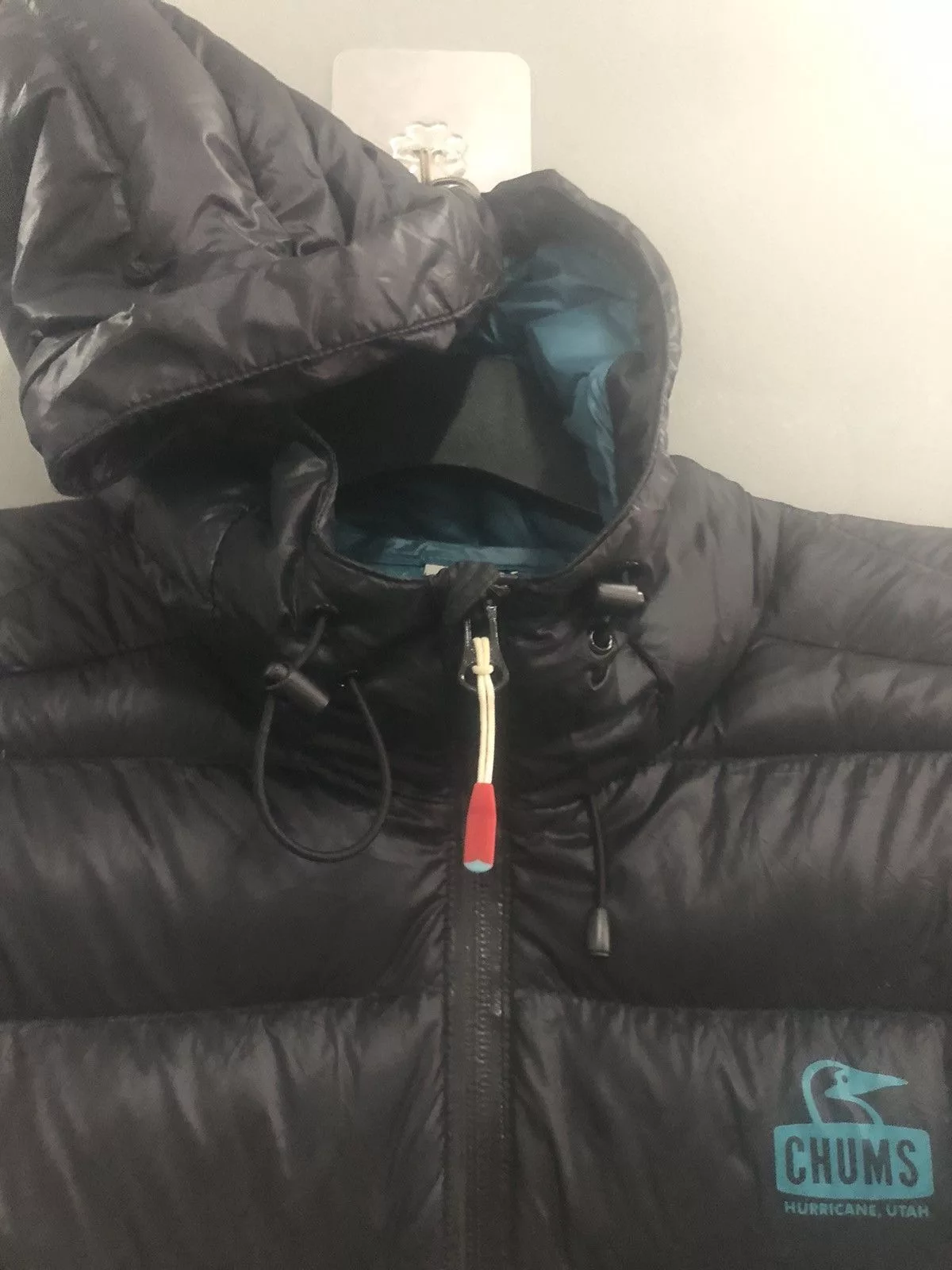 Chums Bombers CHUMS Puffer Jacket Hoodie Duck Down Feather Black Gorpcore