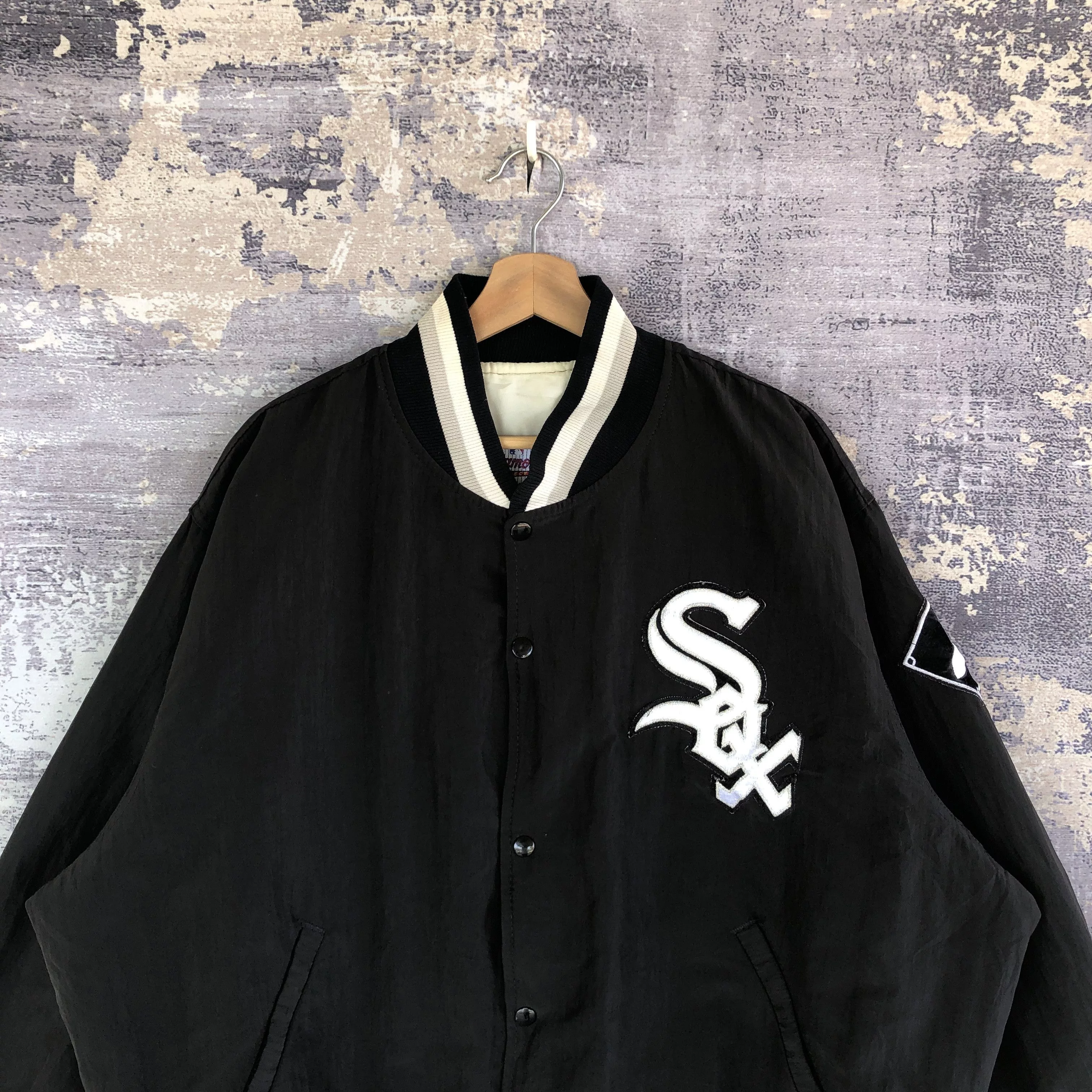 MLB Light Jackets MLB × Vintage Chicago White Sox Baseball Jacket MLB Varsity Jacket Multi