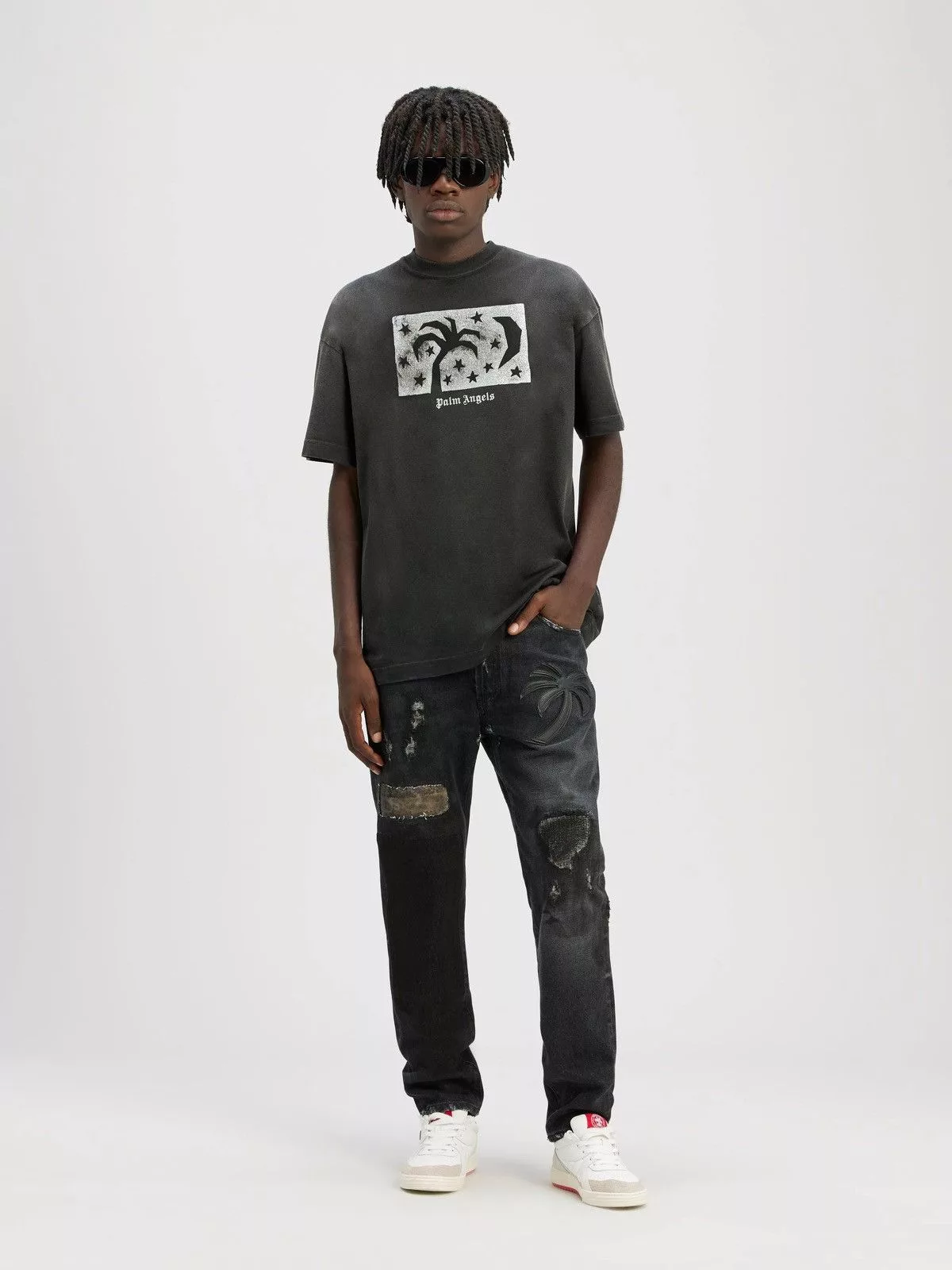 Palm Angels Denim Palm Angels Patchwork Jeans Black
