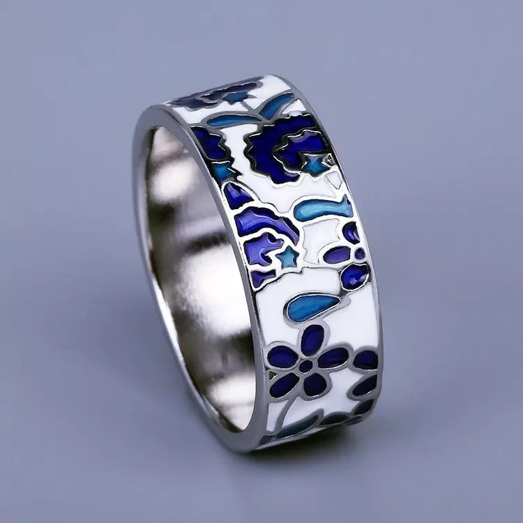 Jewelry Watches Jewelry Enamel Craft Ring Silver