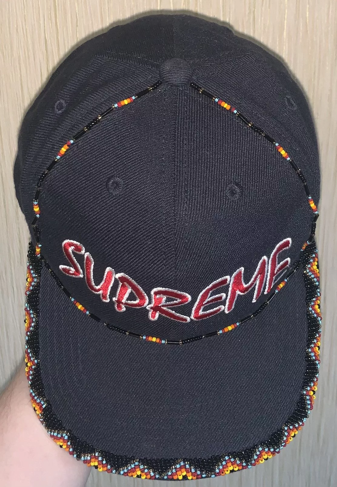 Supreme Hats Rare Supreme SS19 beaded 6 panel cap Blue