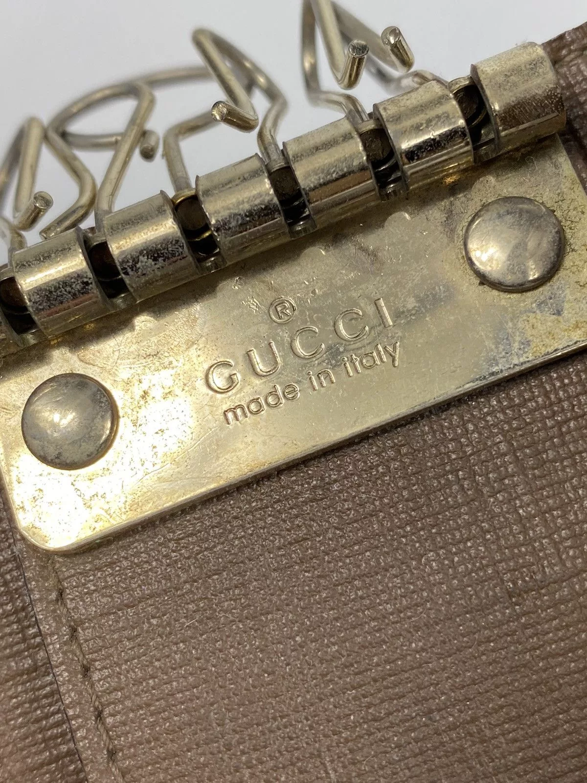 Gucci Wallets Gucci GG Monogram Buckle Key Holder Brown
