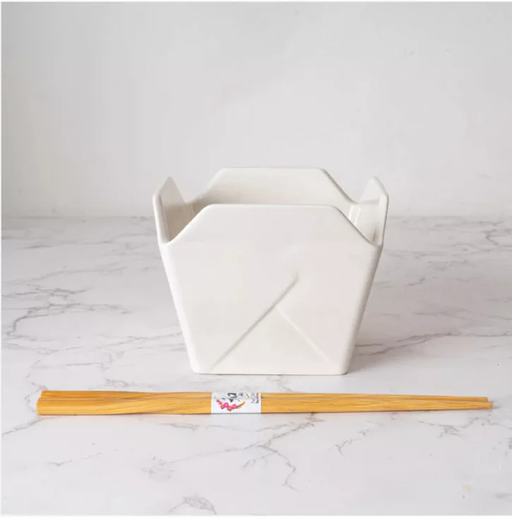 Lucky Cat Takeout Box w/ Chopsticks