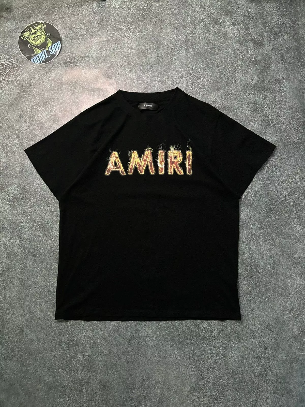 Amiri Short Sleeve T Shirts T-SHIRT AMIRI FLAME Black