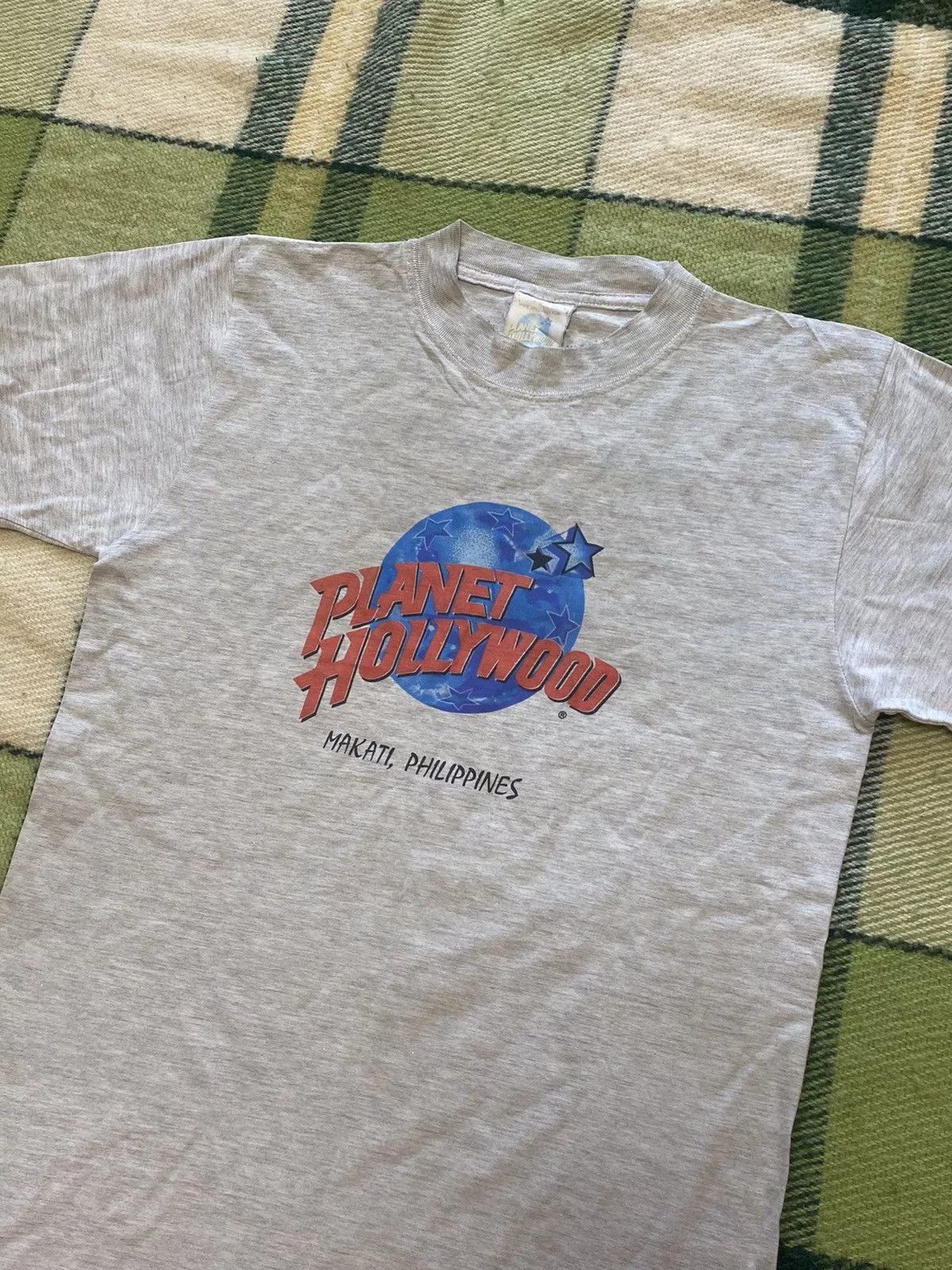 Planet Hollywood Short Sleeve T Shirts Vintage 90s Planet Hollywood tee streetwear style size M Gray