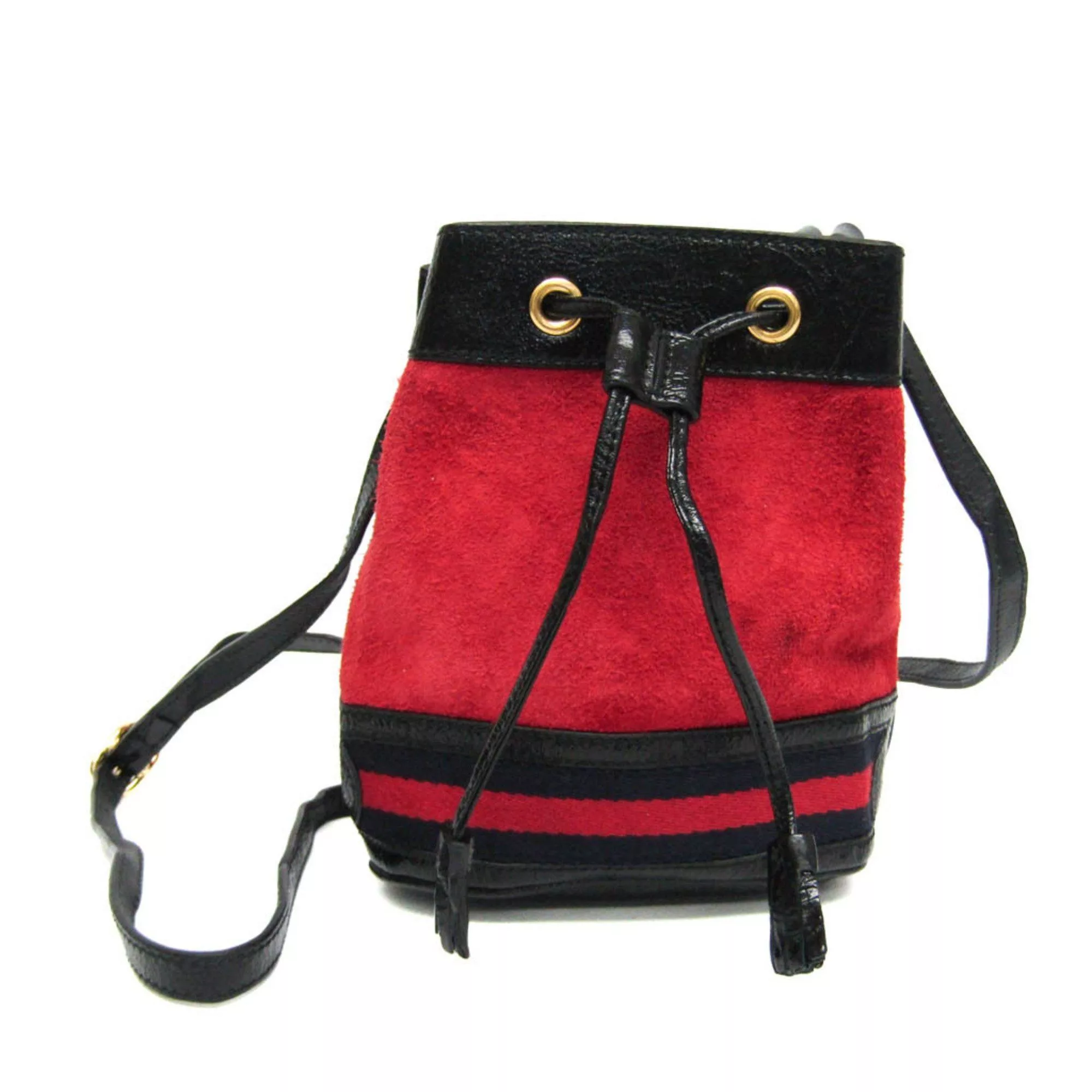 Gucci Other Gucci Drawstring Bag Type 550620 Women's Leather,Suede Shoulder Bag Black,Navy,Red Color