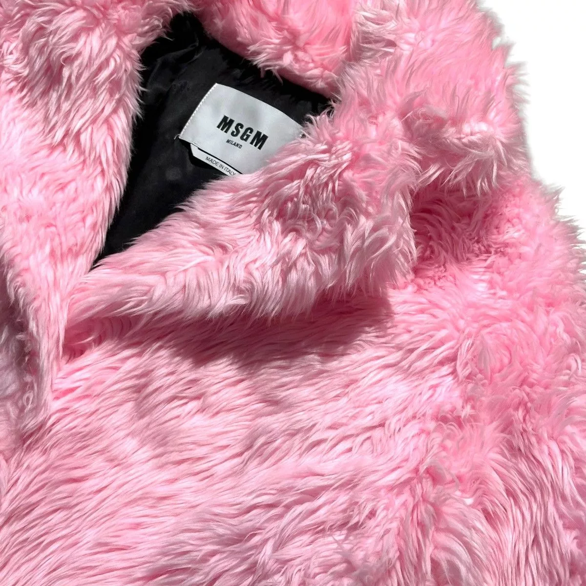 MSGM Heavy Coats MSGM Faux fur pink coat