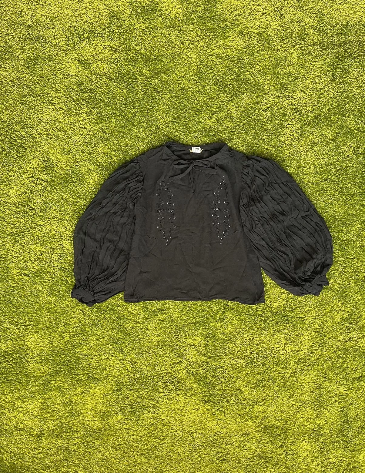 Celine Blouses Celine × Vintage Celine 90s vintage archive 100% silk puff sleeves blouse Black