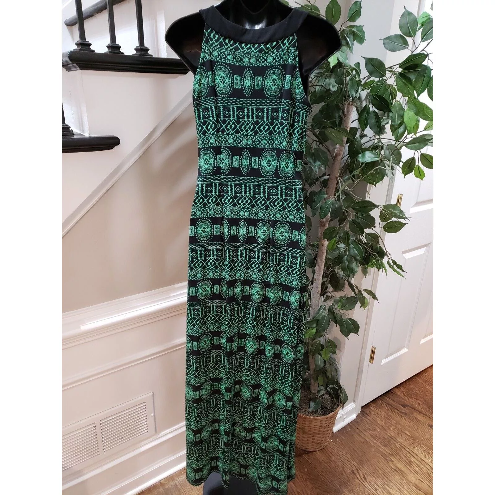 Other Maxi Dresses Other AB Studio Polyester Round Neck Sleeveless Long Maxi Dress XS Multi