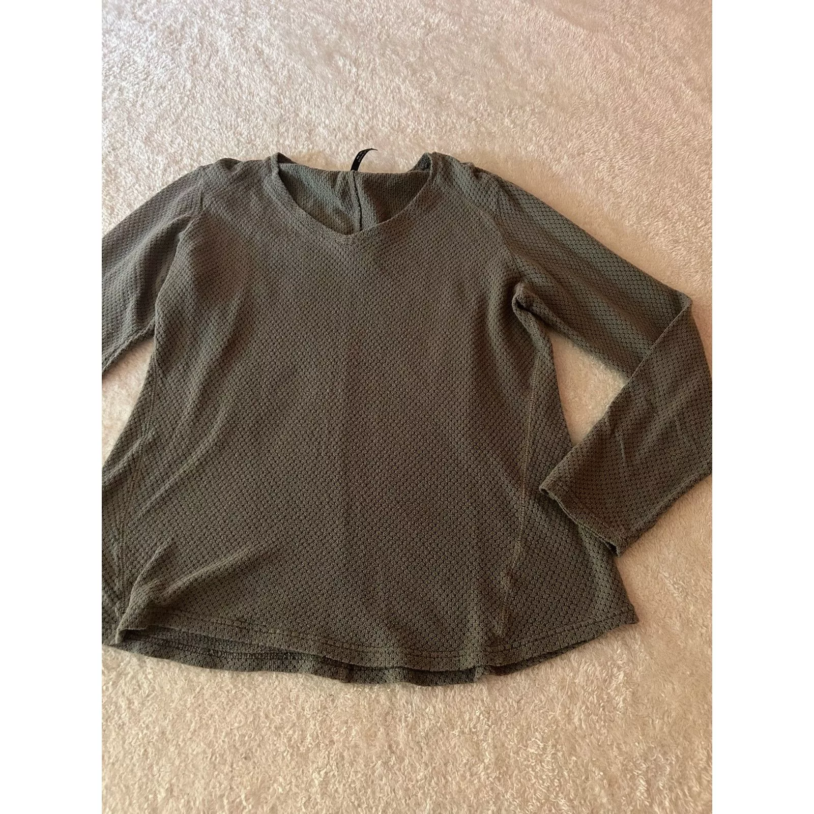 Kuhl Blouses Kuhl Dark Green Waffle Knit Long Sleeve Size M