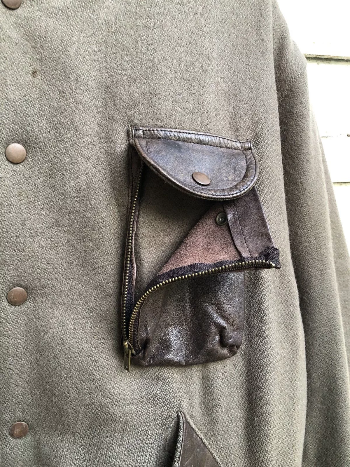 Other Bombers Other Vintage Miller Leather Trim Wool Campus Varsity Jacket Green