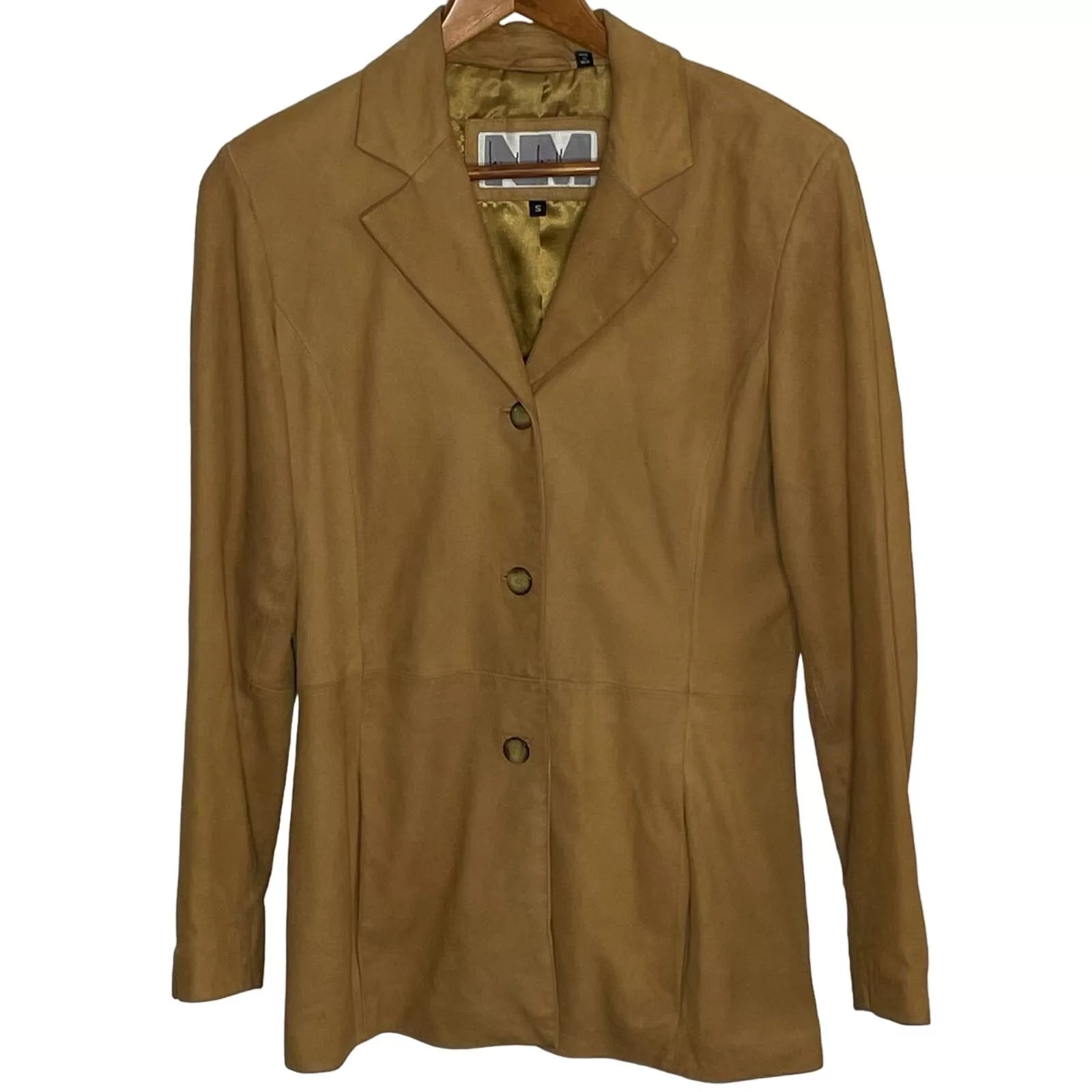 Nicole Miller Jackets Nicole Miller Genuine Leather Suede Blazer Brown