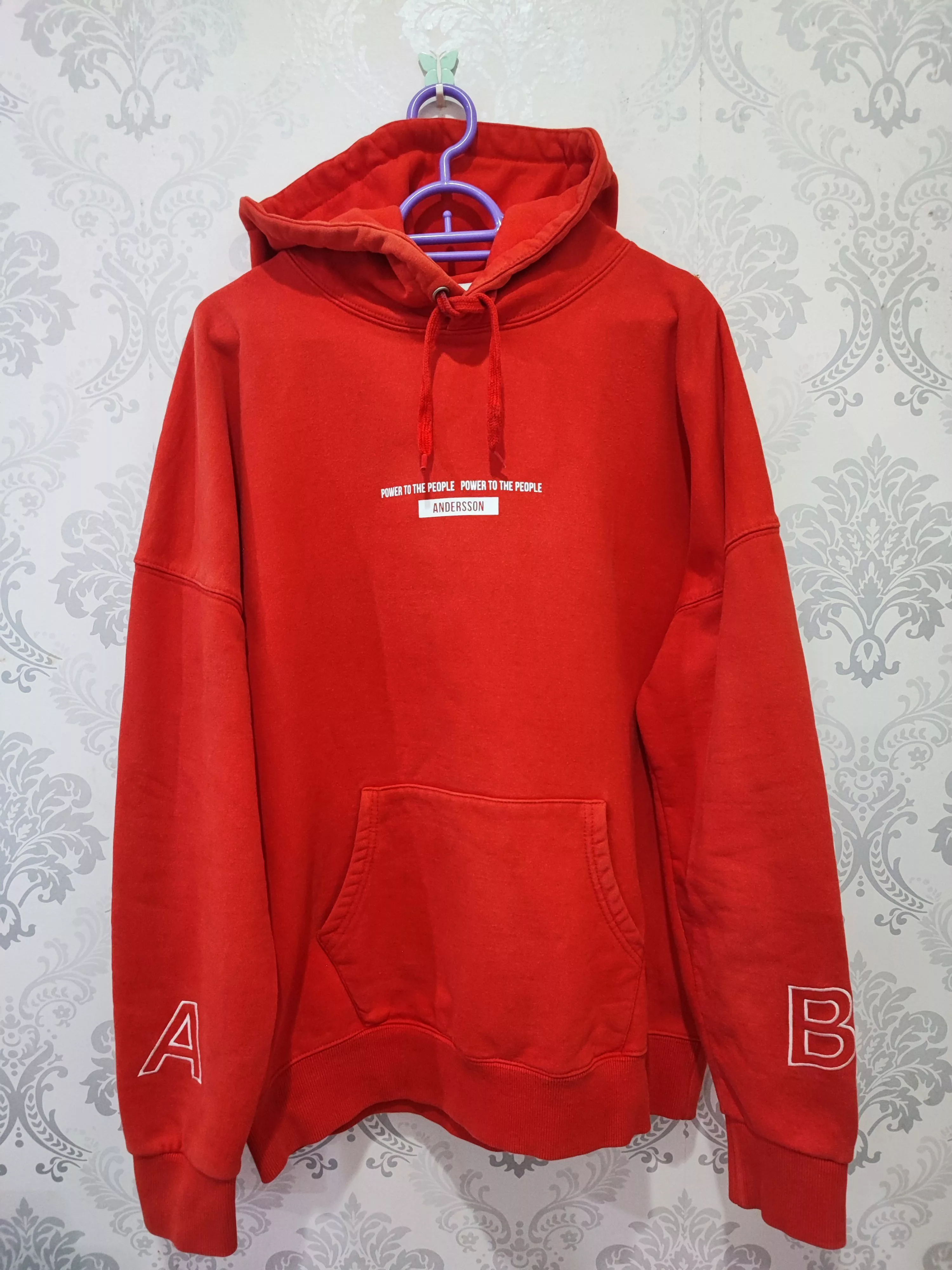 Andersson Bell Sweatshirts Hoodies Andersson Bell embroidered Spellout Oversized Hoodie Orange Avant-Garde