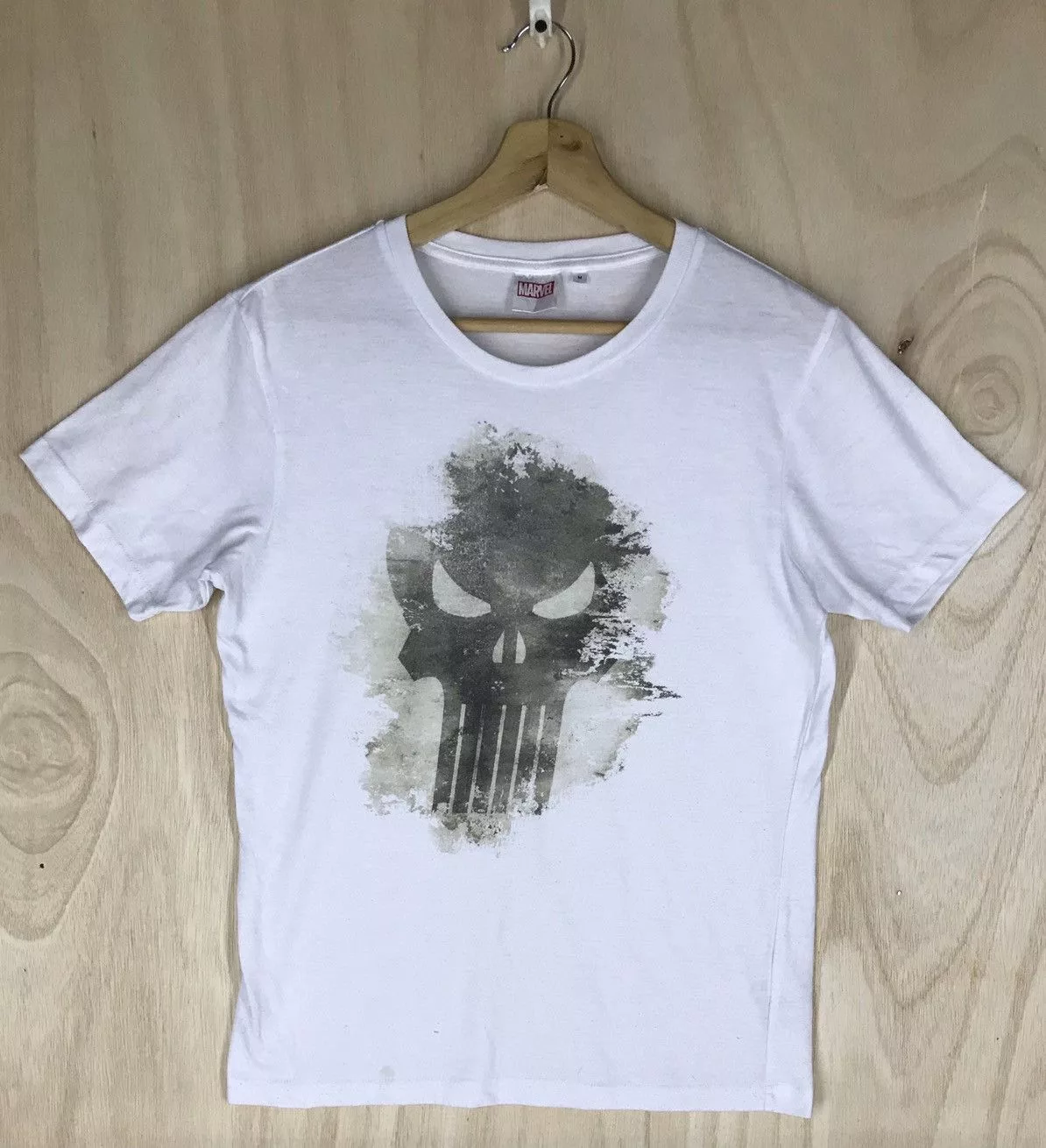 Marvel Comics Short Sleeve T Shirts Marvel Comics Marvel The Punisher X GU Tees White Vintage