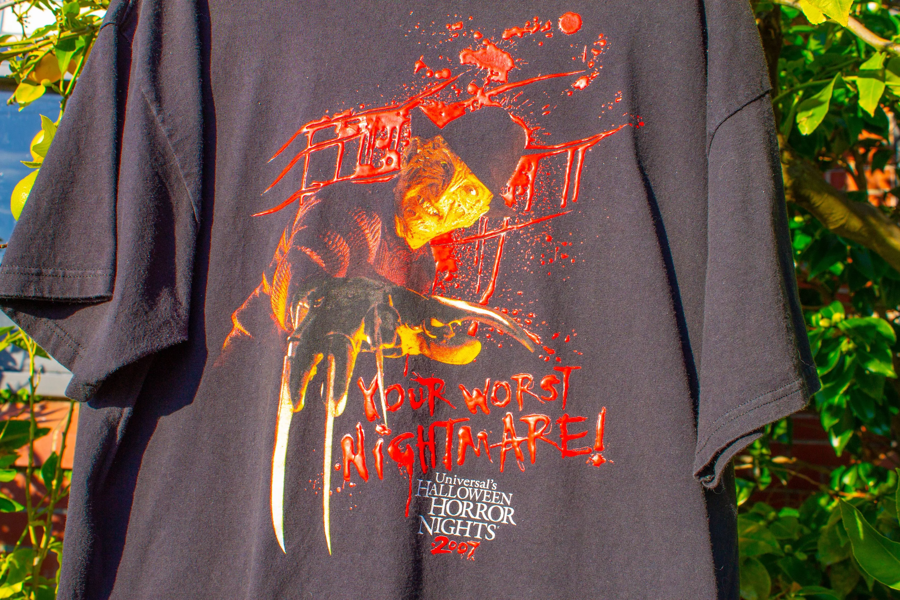 Universal Studios Short Sleeve T Shirts Universal Studios Freddy krueger, Universals HALLOWEEN Horror 2007 T-Shirt Black