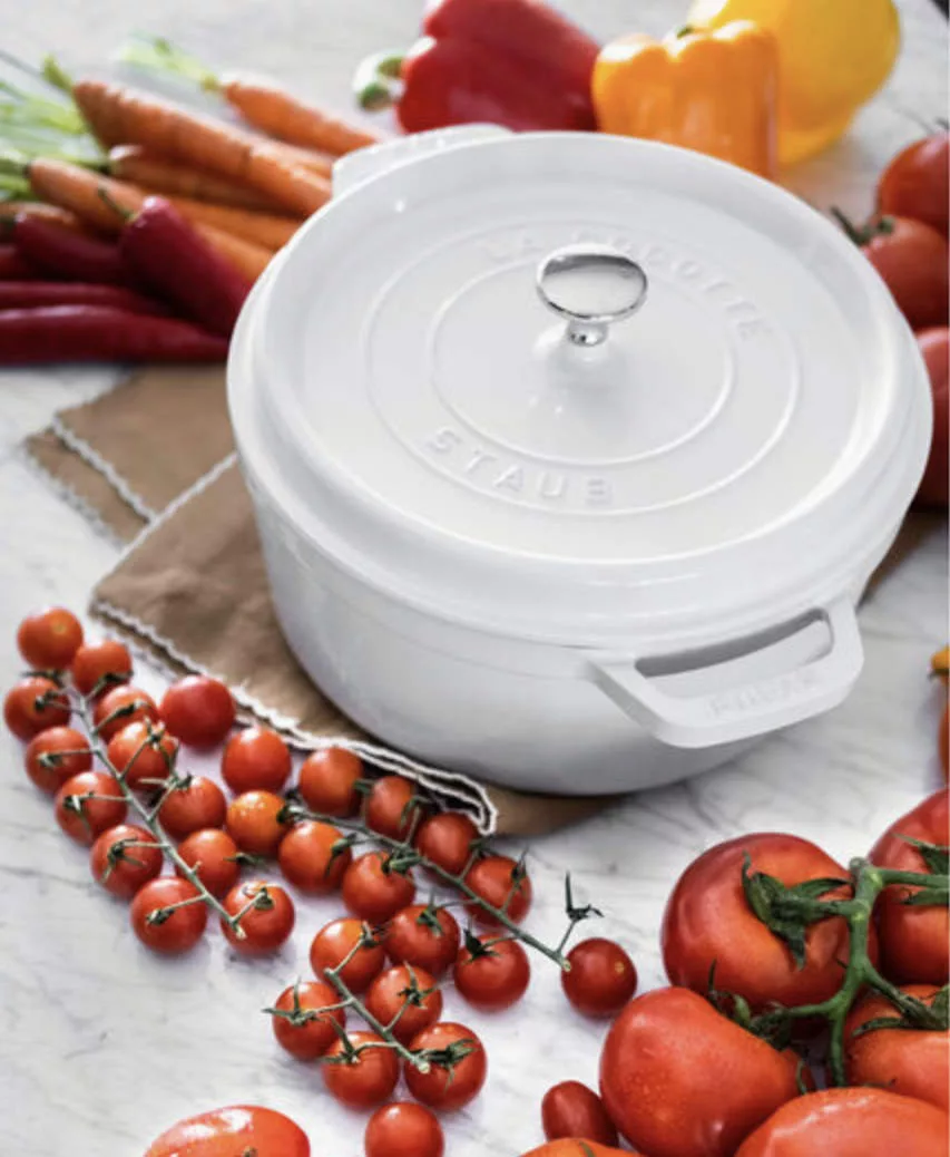Staub 4 QT Round Cocotte  White