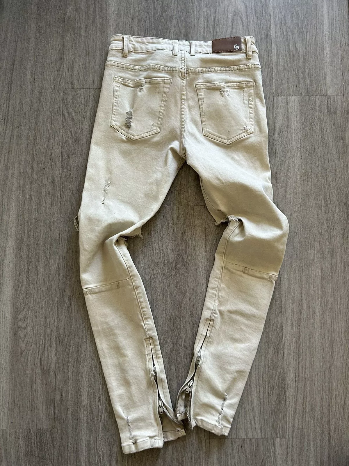 Crysp Denim Denim Crysp Denim Distressed Denim Beige