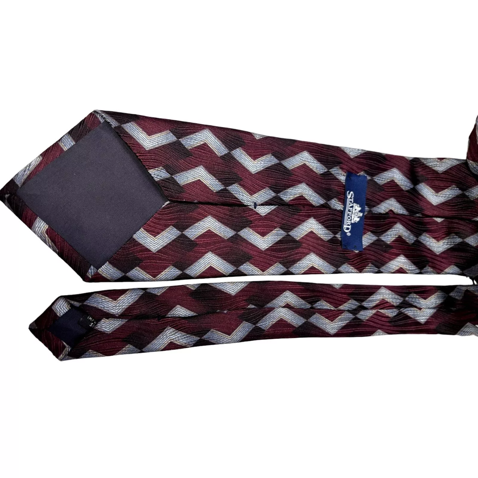 Stafford Ties Pocketsquares STAFFORD Men's Multicolor Silk Abstract Pattern Neck Tie Red