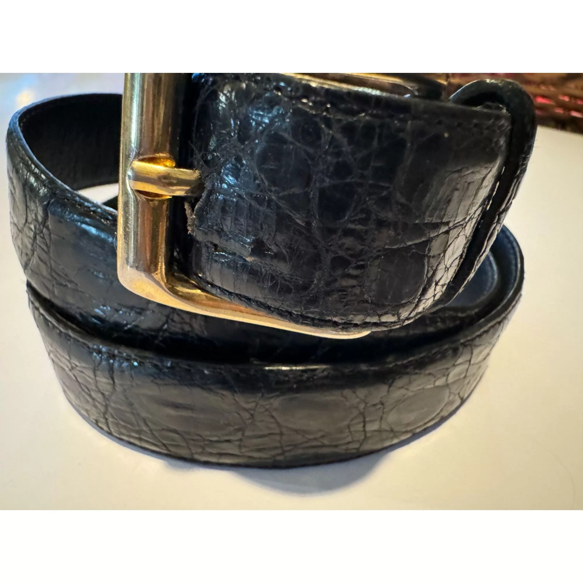 Neiman Marcus Belts Italy Neiman Marcus Genuine Caiman Crocodile Beautiful Black