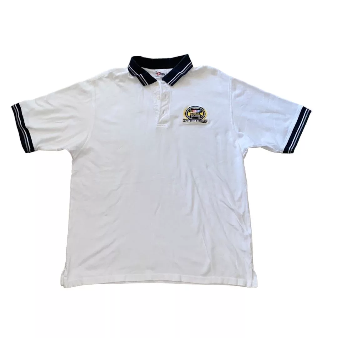Chase Authentics Polos Chase Authentics × NASCAR 🏁 Chase Authentic Nextel Next Series Polo 🏁 White Vintage
