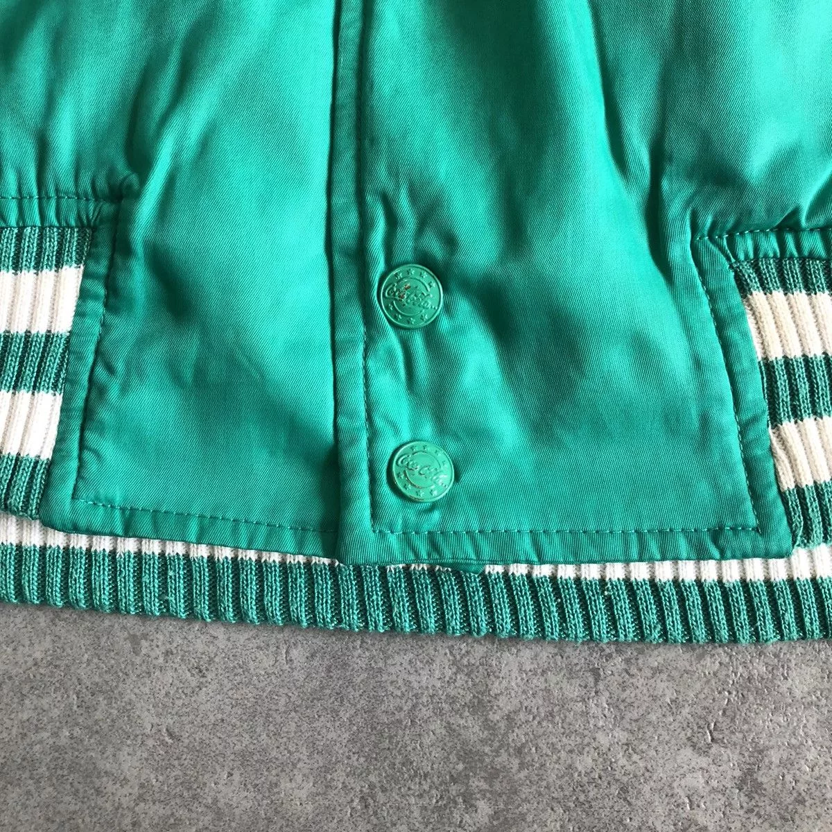 Coca Cola Bombers Coca Cola × Vintage 1980s Vintage Coca Cola Sportswear Varsity Jacket C 1988 Green Avant-Garde