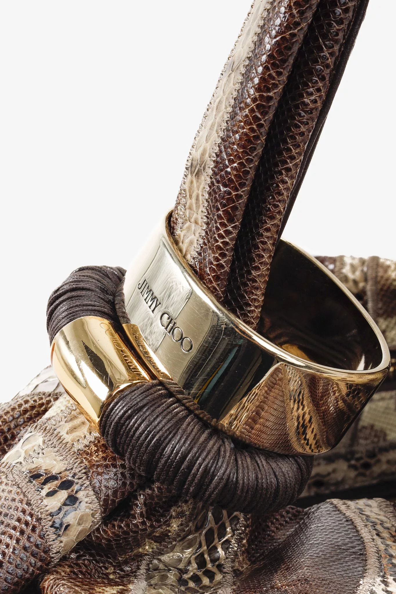 Jimmy Choo Handle Bags Jimmy Choo Snakeskin Patchwork Bangle Bag Multi