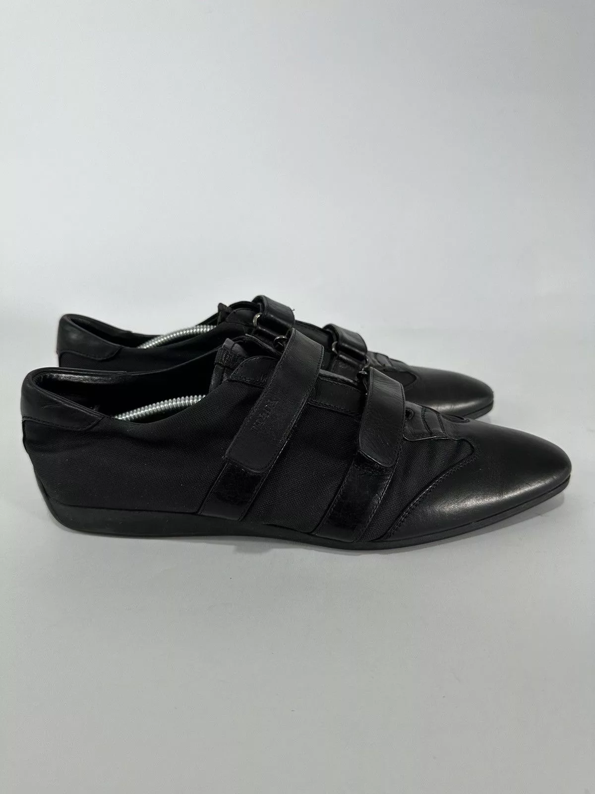 Prada Low Top Sneakers 💗Prada Black Canvas💗 Leather Sneakers Size 38
