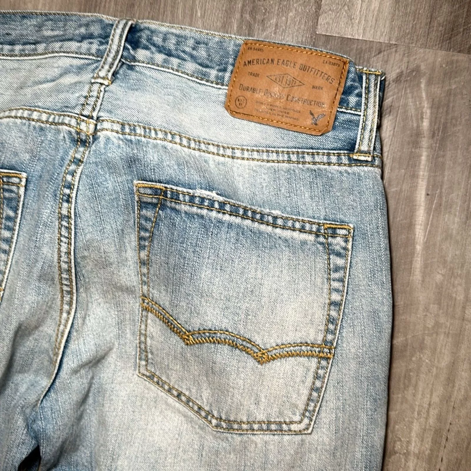 American Eagle Outfitters Denim American Eagle Outfitters American Eagle Distressed Slim Straight Jeans - 29x32 Blue