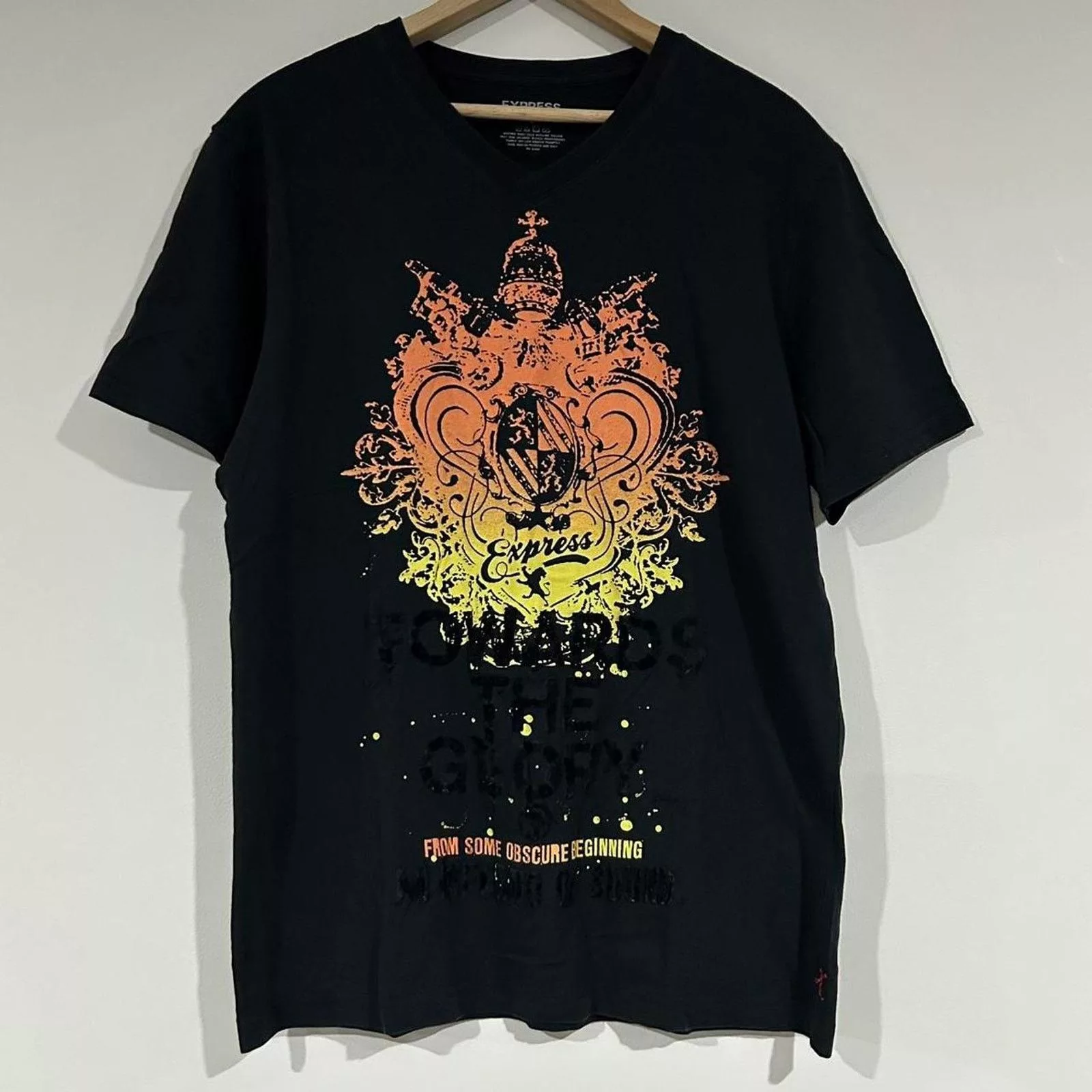 Express Short Sleeve T Shirts Y2K Express Towards The Glory Tee Shirt Black