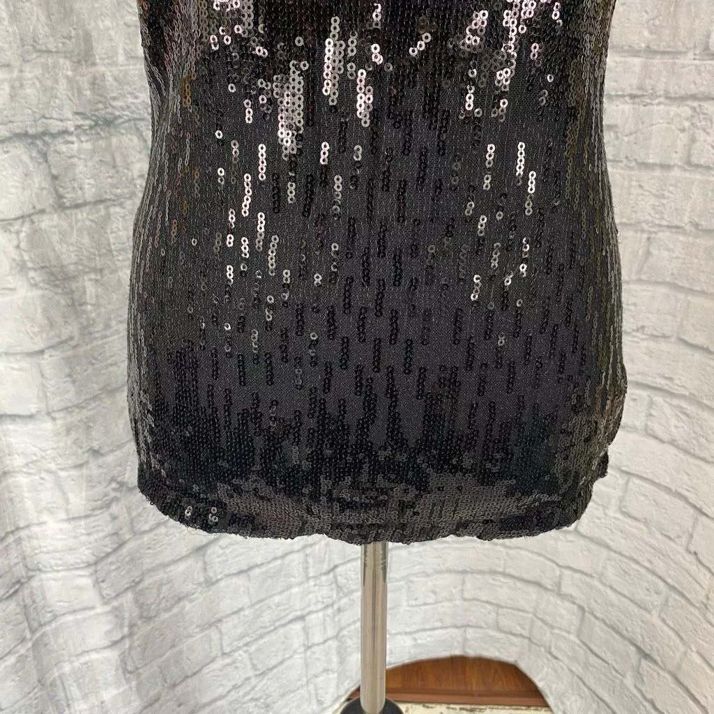 Express Tank Tops Express women M black sequin front ribbed tank top