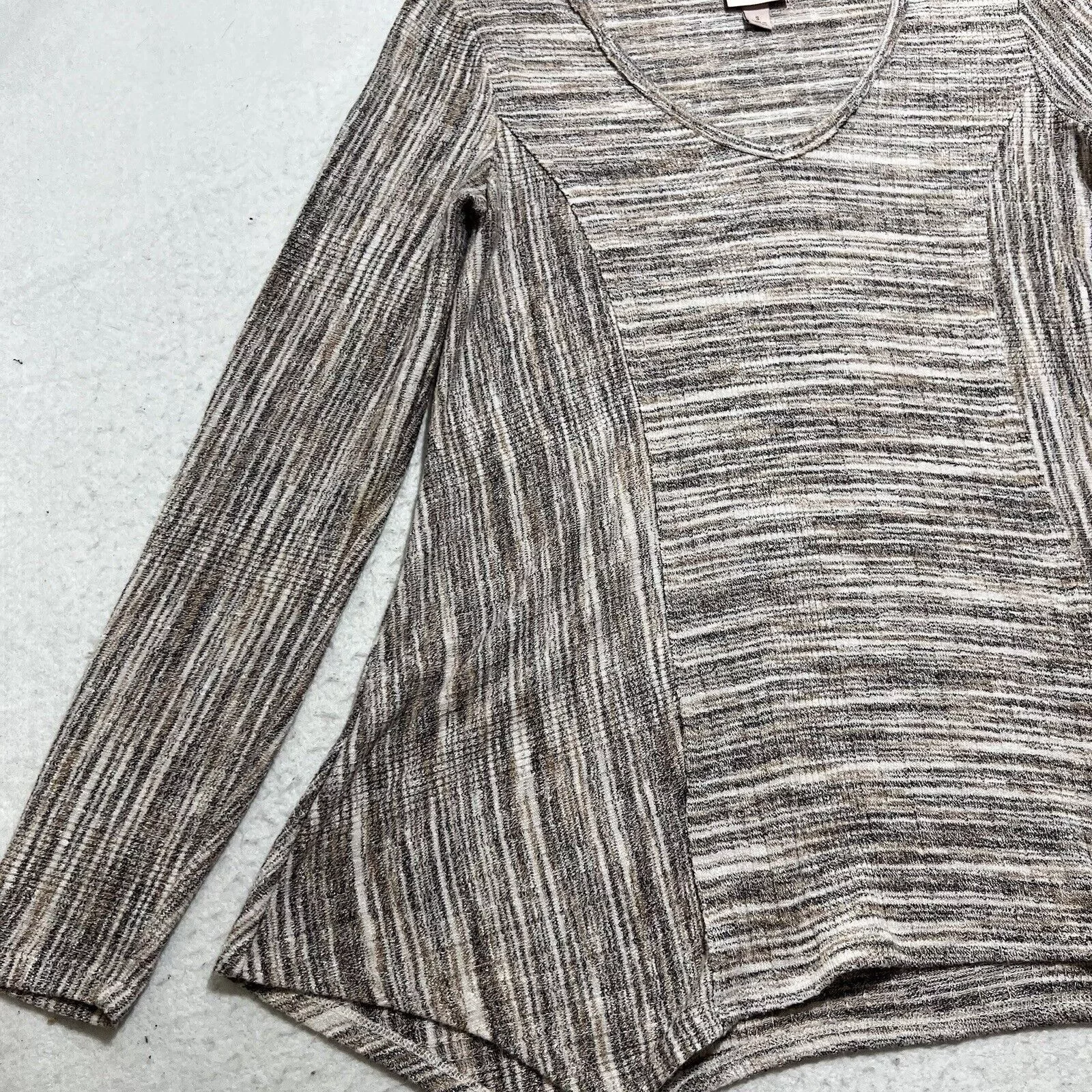 Target Basics Sweaters Target Basics Knox Rose Pullover Sweater V Neck Beige Striped Top Brown