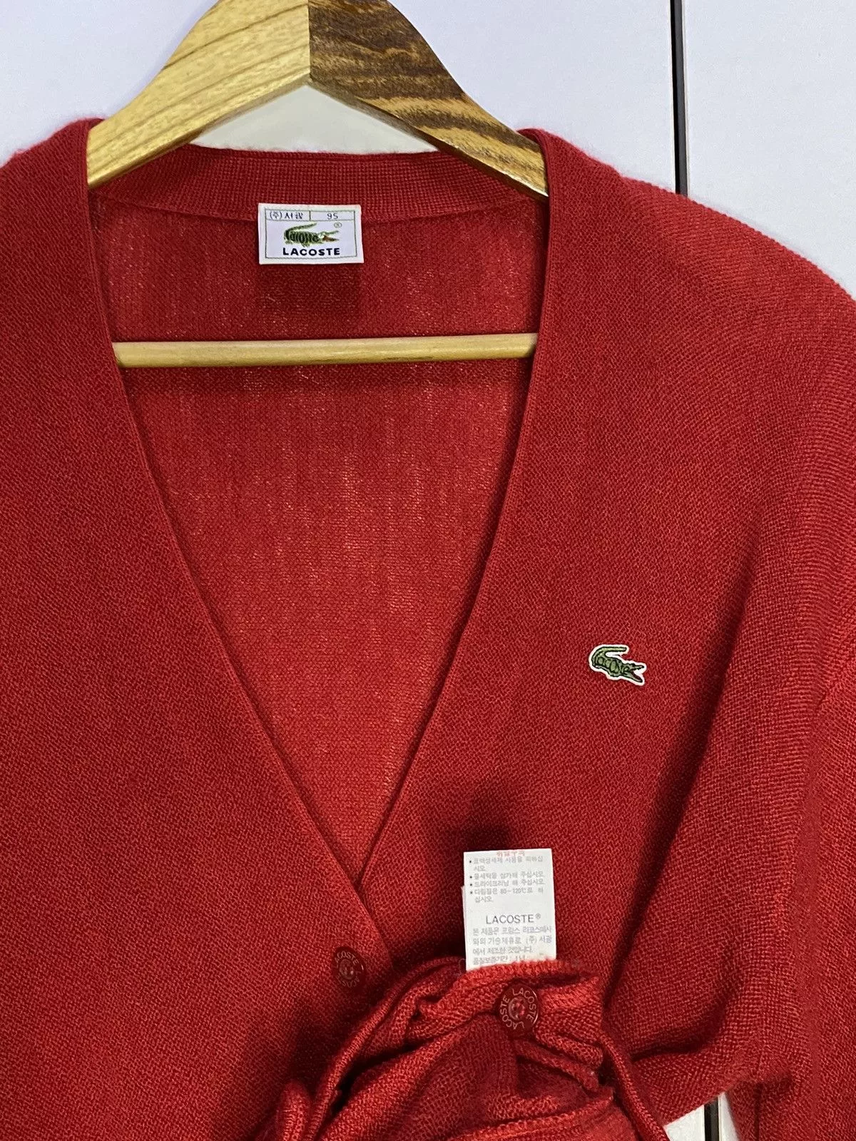 Lacoste Sweaters Lacoste Relaxed Fit Wool Cardigan | Red