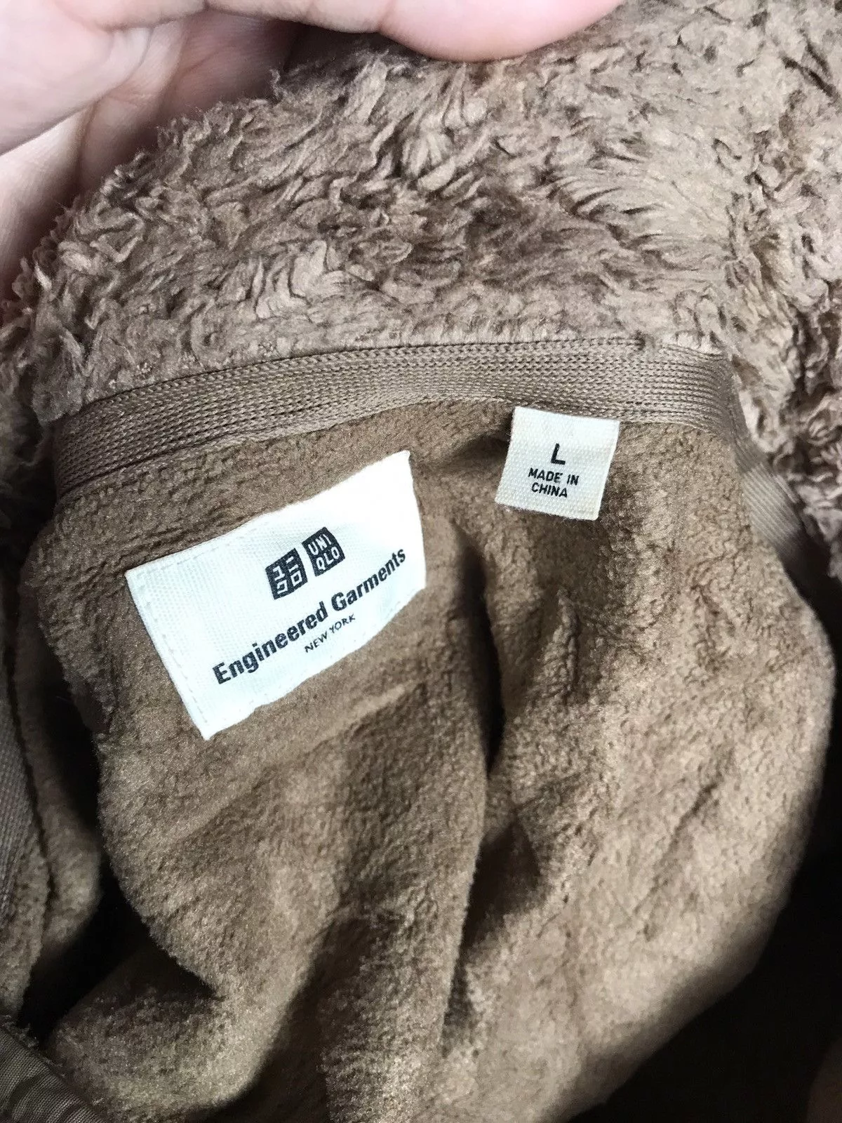 Engineered Garments Light Jackets Engineered Garments × Jil Sander × Uniqlo Engineered Garments Deep pile fleece sherpa jacket Green
