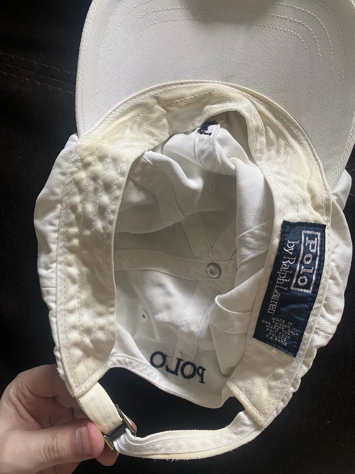 Ralph Lauren Hats Ralph Lauren × Vintage Vintage trashed distreesed Ralph lauren Small pony cap White